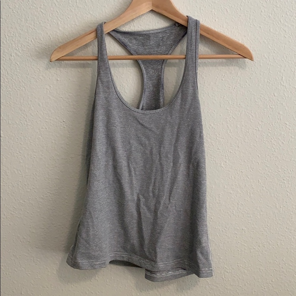 LULULEMON GREY AND WHITE RACERBACK TANK TOP